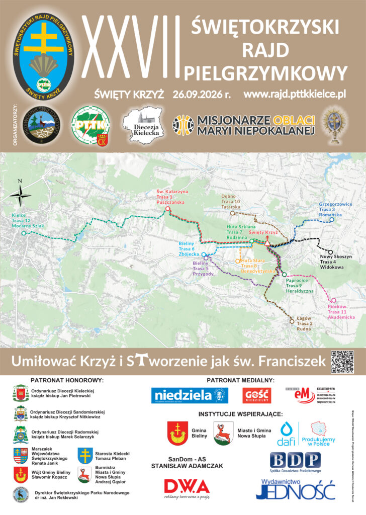 XXVII Swietokrzyski Rajd Pielgrzymkowy "Swiety Krzyz 2026" - plakat